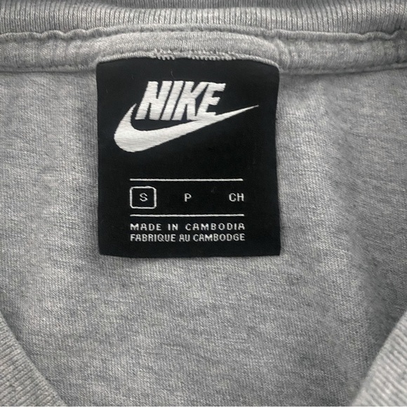 Nike Unisex Small Embroidered Logo Short Sleeve T-Shirt Gray - Picture 5 of 7